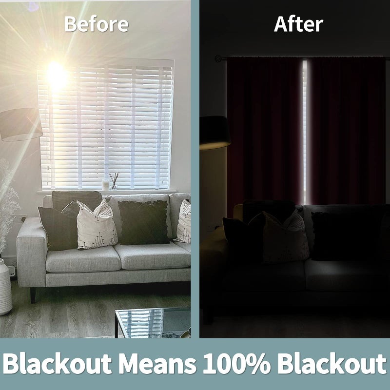 BGment Blackout Curtains for Living Room 84 Inch Length, Christmas Thermal Insulated Full Room Darkening Noise Reducing Rod Pocket Bedroom Curtainsï¼Œ2 Panelsï¼Œ Burgundy Redï¼Œ52 Inch Wide - Image 3